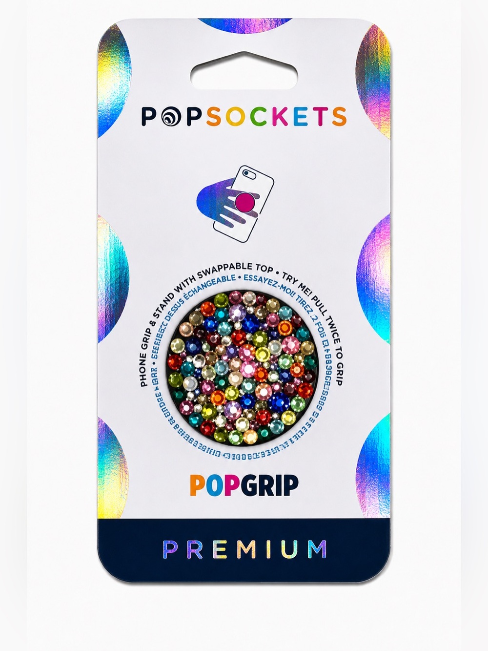 Luxe Crystal Multicolour Diamonds PopSocket Phone Holder Grip New